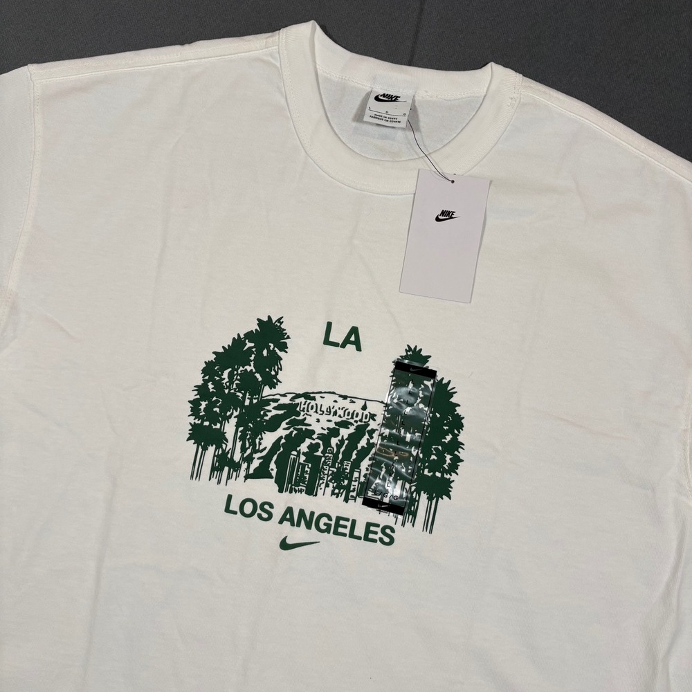 Nike Los Angeles Hollywood LA Heavyweight Shirt HQ2442-100 Large White | Green